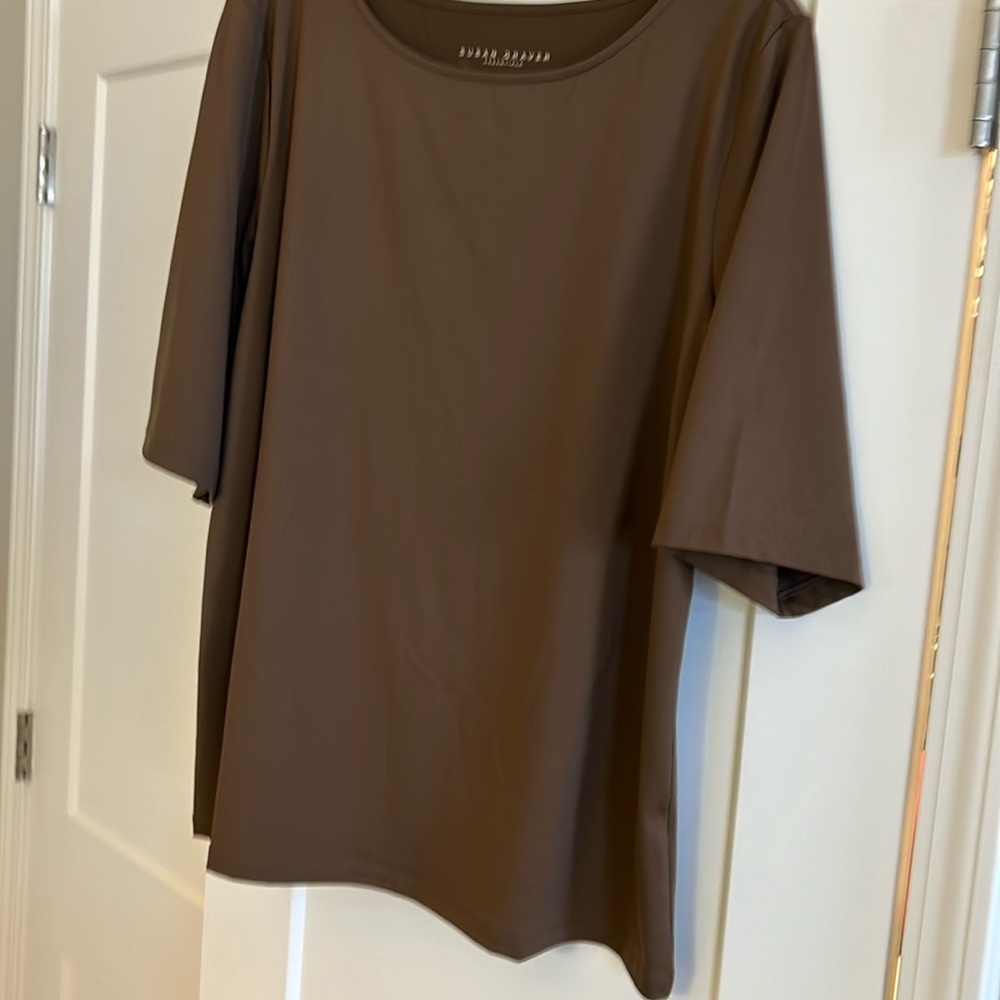 susan graber knit elbow sleeve top